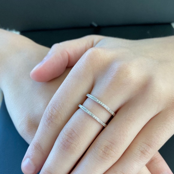 Sale $18! Sterling Silver. Double Band Cz Ring - Picture 6 of 16